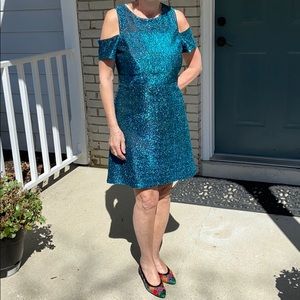 Sparkling green - teal party dress Topshop